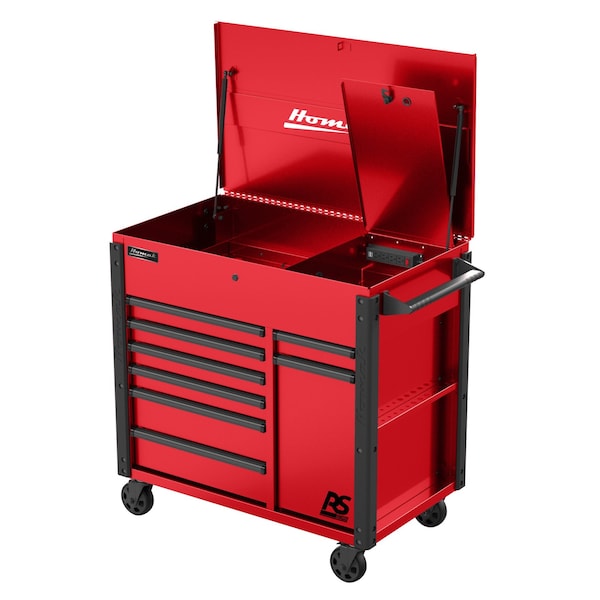 Homak 44in RSPRO 8-DRAWER POWER SERVICE CART-RED RD06044080 - main
